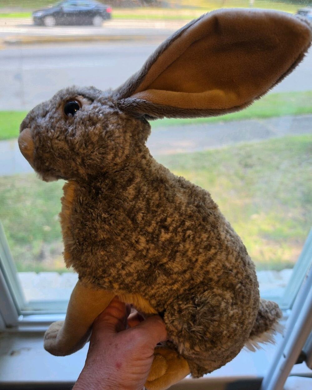 Wild Republic Realistic Jack Rabbit Bunny Hare Plush 14" Ears Poseable